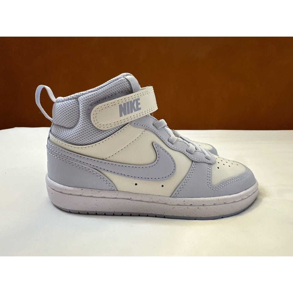 Grey Nike Girls Little Kid Court Borough 2 Mid Sneaker - Picture 3 of 7